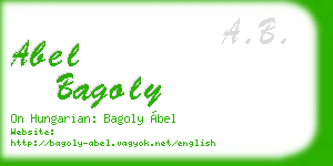 abel bagoly business card